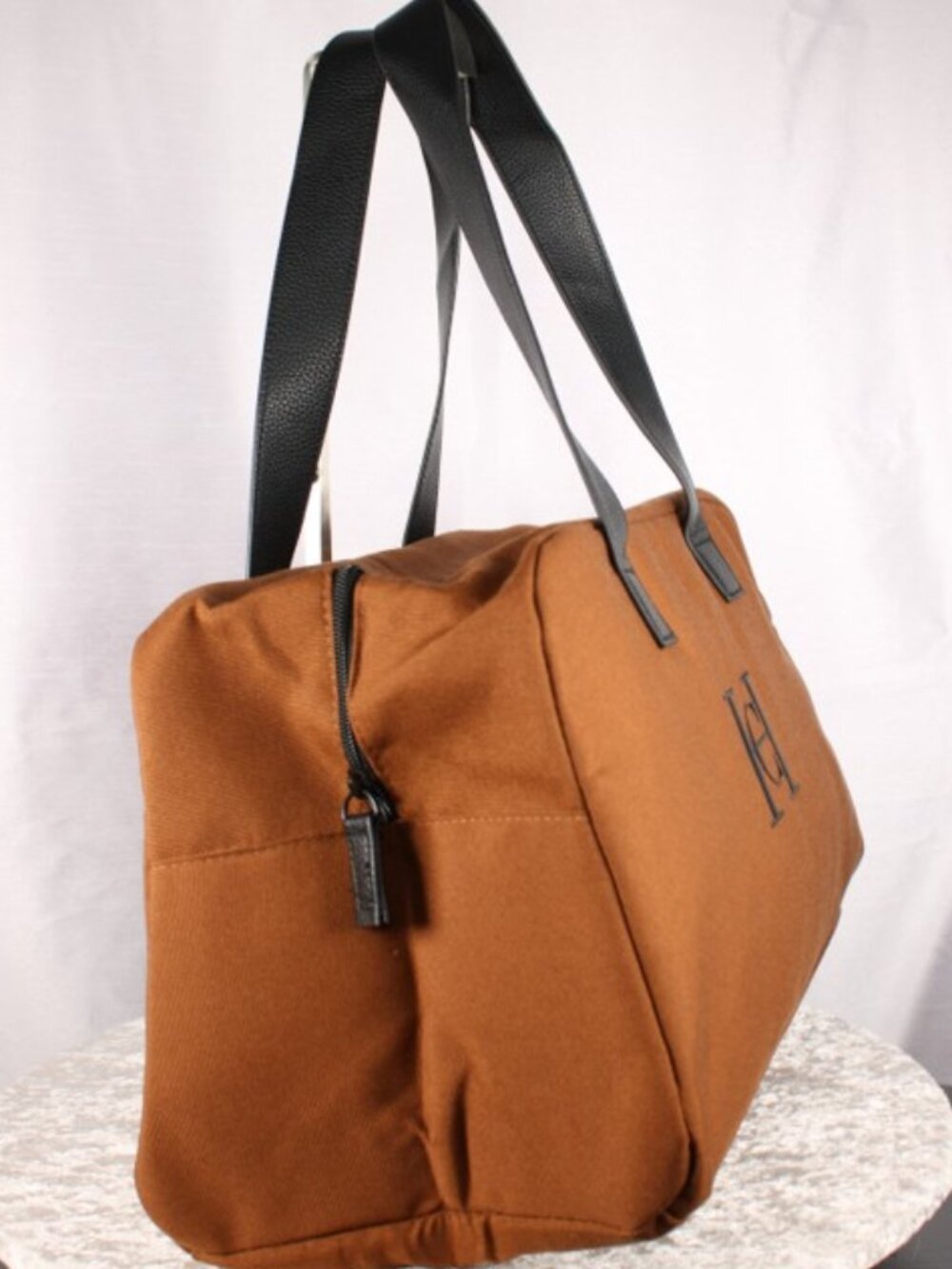 Carolina Herrera Bad Boy Brown Canvas Travel Weekender Duffel Bag NWOT - Picture 5 of 8